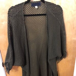 Long dark green cardigan